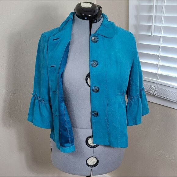 RQT Jacket Faux Suede Size Small EUC Bell Sleeves - Picture 10 of 14